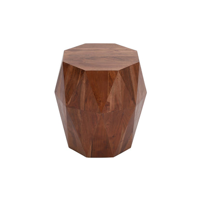 Artisanal End Table Octagon Top, Dark Brown