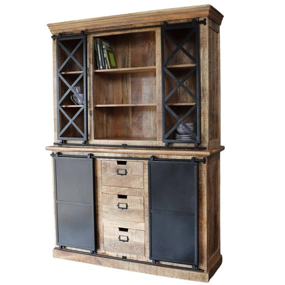 Industrial Range Crockery Cabinet Large 3 Drawer With Double Sliding Doors