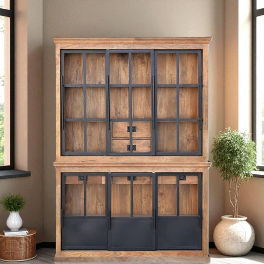 Industrial Range Display Cabinet 5 Drawer With Sliding Door