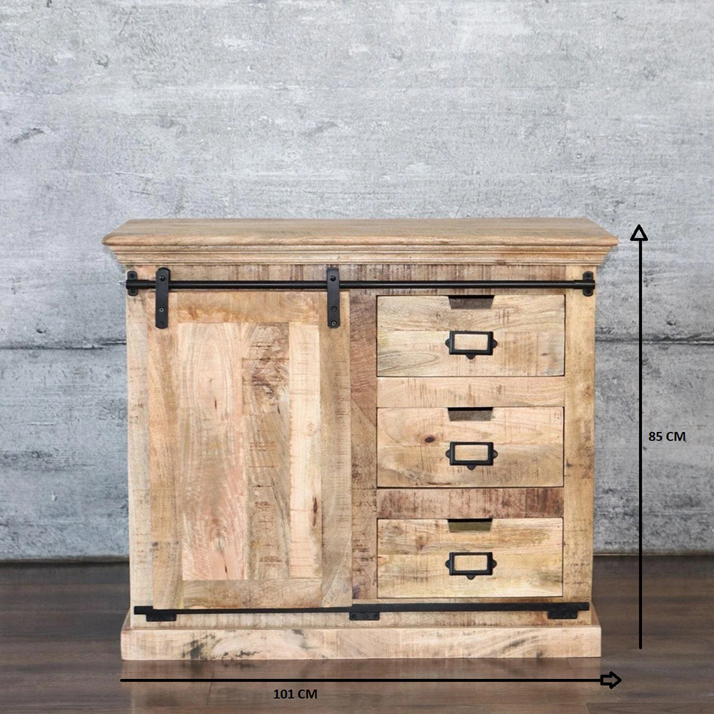 Industrial Range Sideboard Single Sliding Doors cut-out
