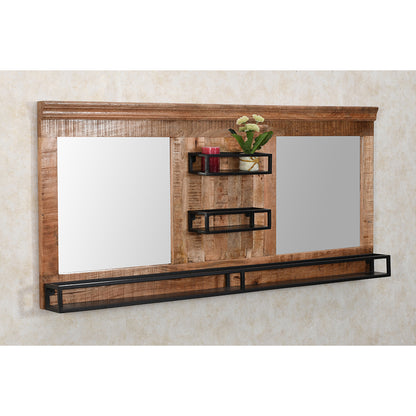 Bathroom Mirror With Shelf  Industrial Design Vintage Large