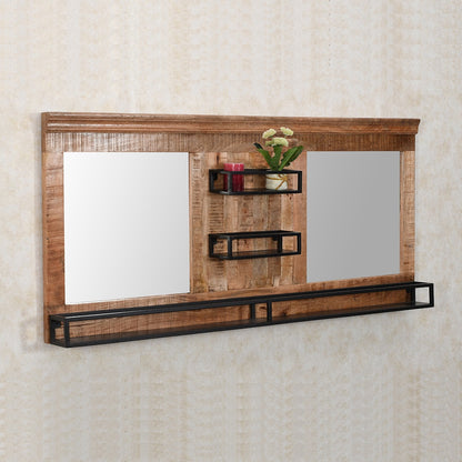 Bathroom Mirror With Shelf  Industrial Design Vintage Large