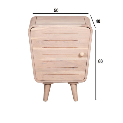 Stylish Gray 1 Door Bedside Table