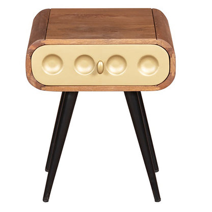 3D Stylish Golden 1 Drawer Bedside Table