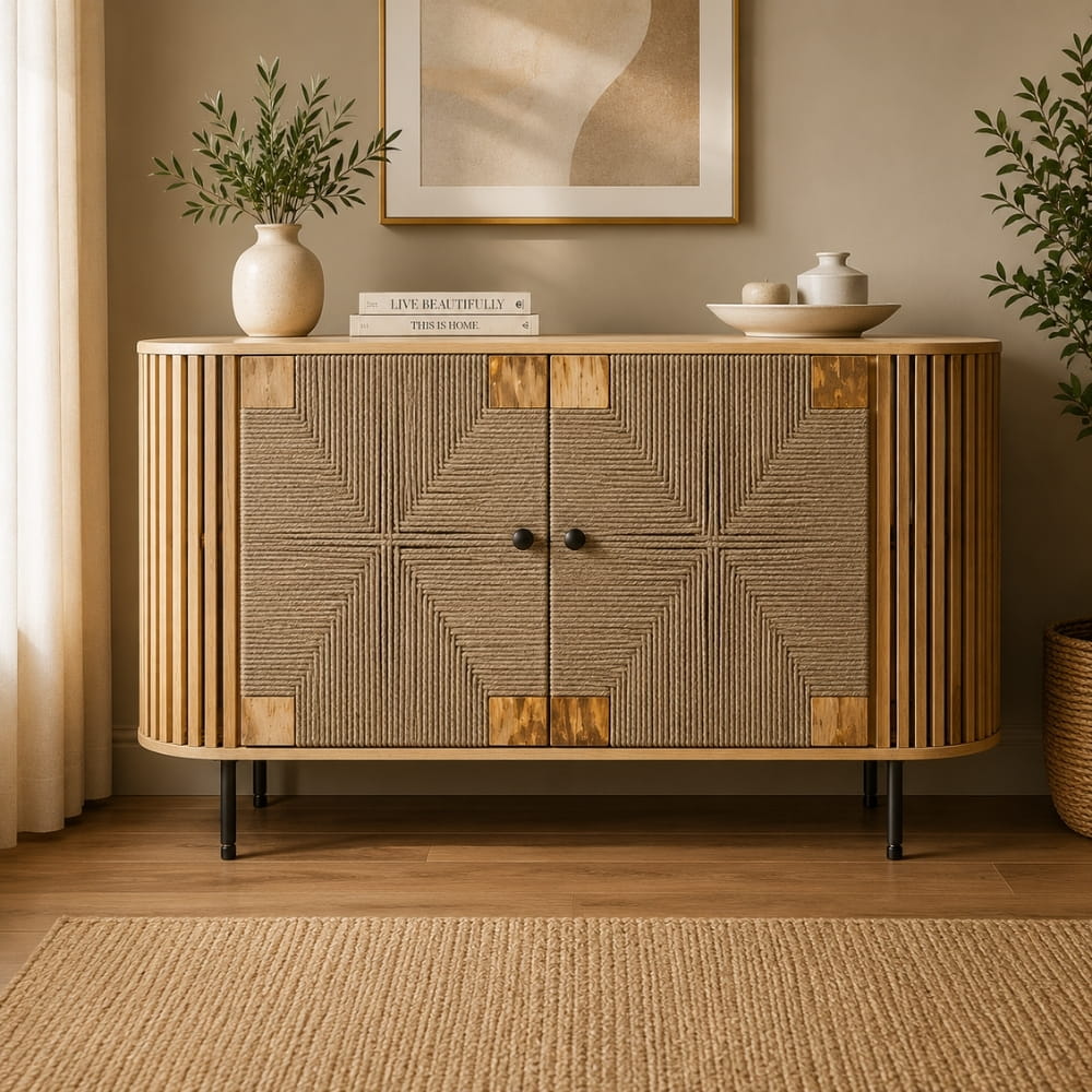 Rush Weave curved sideboard 
