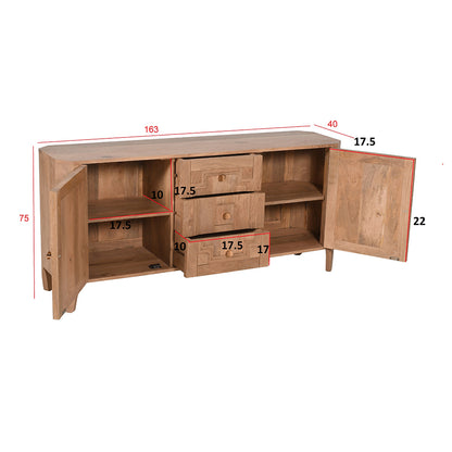 Heritage Oak 2 Door Large Sideboard With Storage