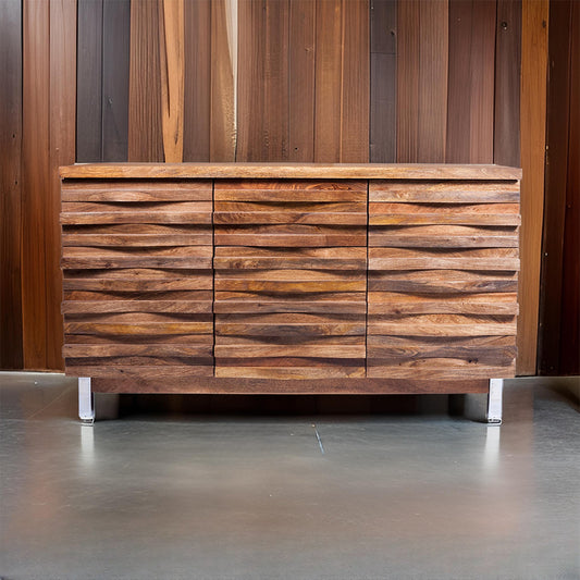 Waves 2 Door 3 Drawer Sideboard With Iron Leg