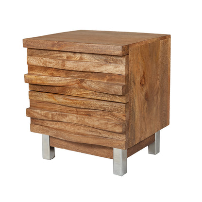 Waves 2 Drawer Bedside Table