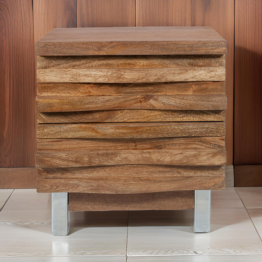 Waves 2 Drawer Bedside Table