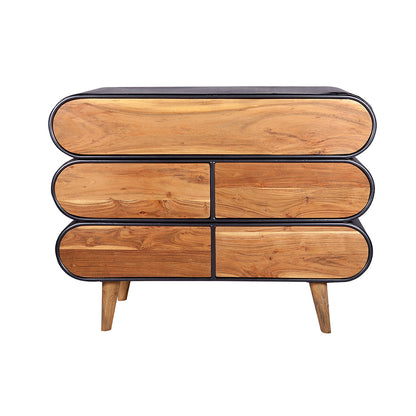 Mid-Century Modern Indo Iron 5 Drawers Sideboard