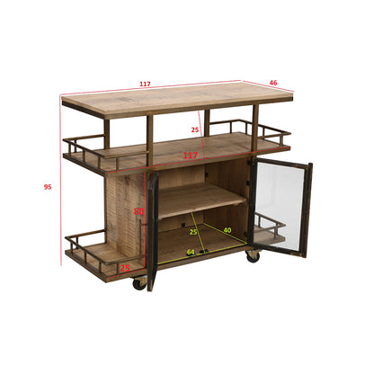Solid wood bar trolley dimensions