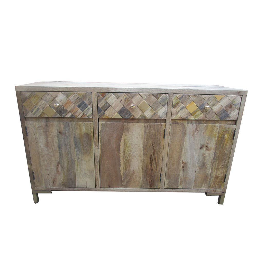 Suvali 3 Drawers & 3 Door With Gold Appliqués Sideboard