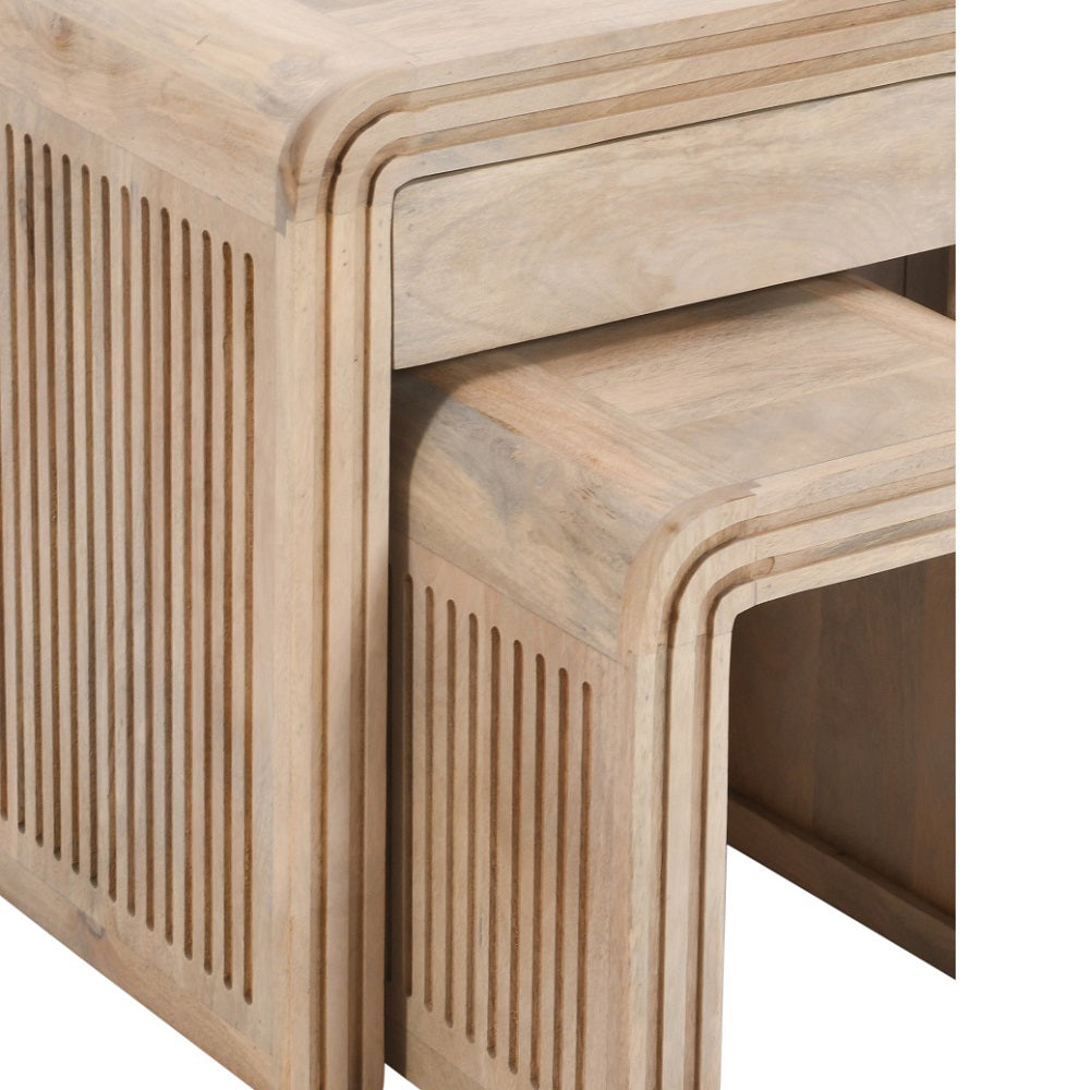 Casablanca Carved Nest Of 2 Tables With Drawer