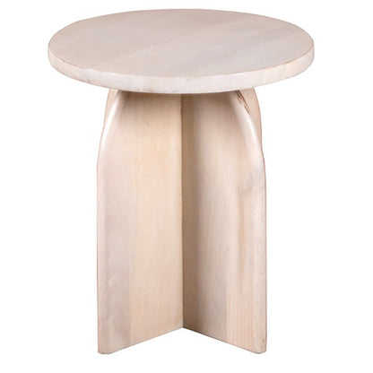 Round End Table White Finish