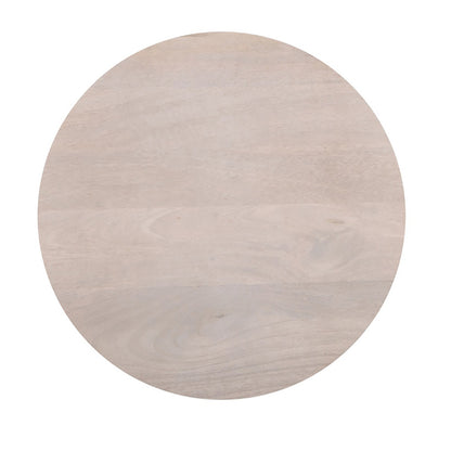Round End Table White Finish
