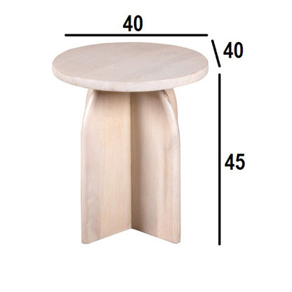 Round End Table White Finish