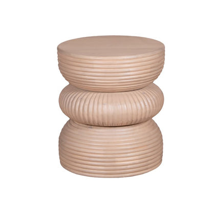Round End Table White Finish