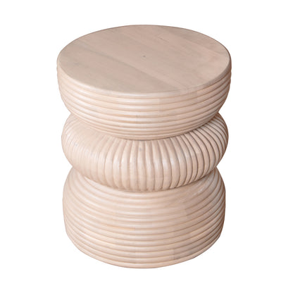 Round End Table White Finish