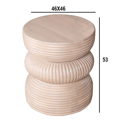 Round End Table White Finish