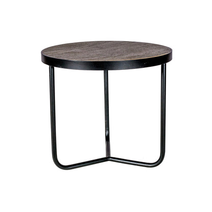 Industrial Center Table With Sleek Round Top