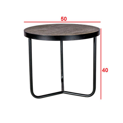Industrial Center Table With Sleek Round Top