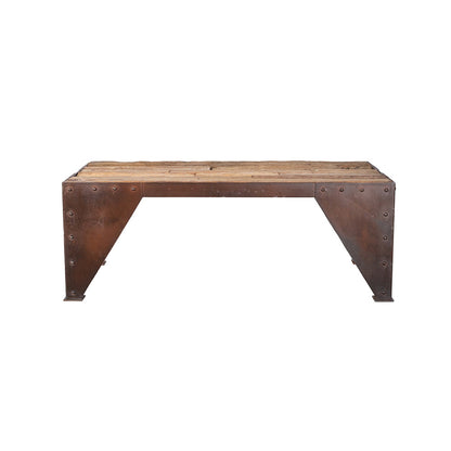 Reclaimed Wood Furniture Rectangle Hardwood Metal Coffee Table