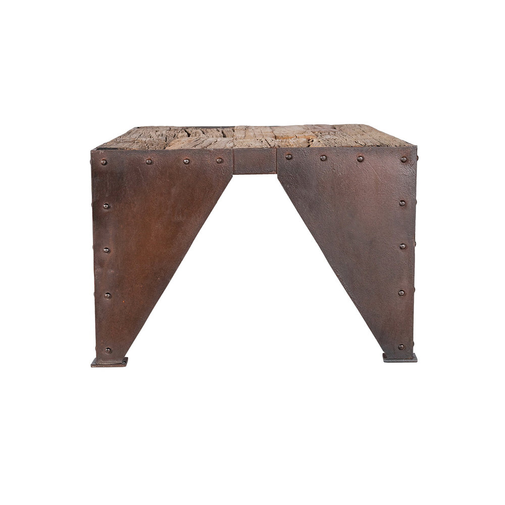 Reclaimed Wood Furniture Rectangle Hardwood Metal Coffee Table