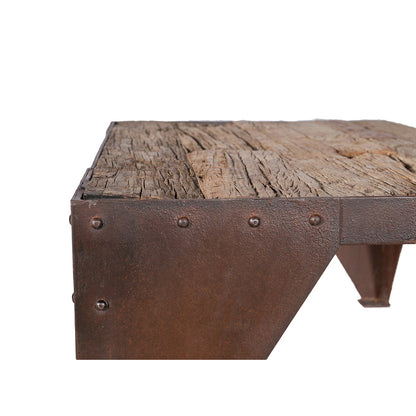 Reclaimed Wood Furniture Rectangle Hardwood Metal Coffee Table