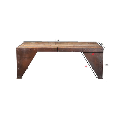 Reclaimed Wood Furniture Rectangle Hardwood Metal Coffee Table