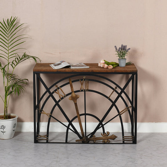 Vintage Clock Console Table
