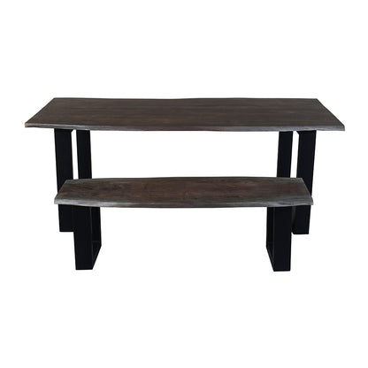 Live Edge Dining Table With 4 Seater Chair & 1 Bench