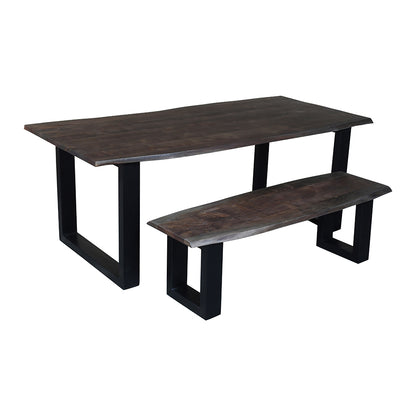 Live Edge Dining Table With 4 Seater Chair & 1 Bench