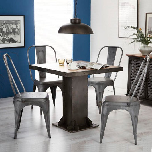 Industrial Apothecary Dining Table With 4 Seater Chair
