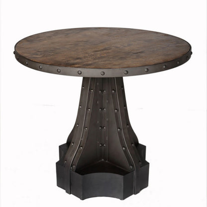 Industrial Apothecary Round Dining Table With 4 Seater Chair