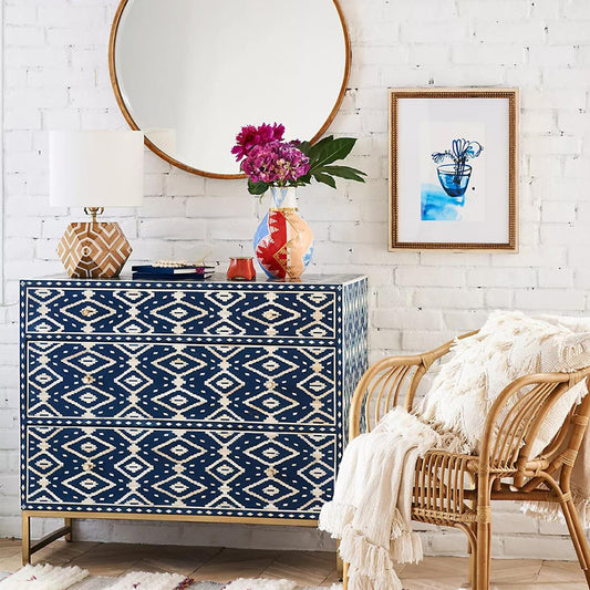 Antique Mosaic Blue Sideboard