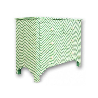 Art Deco Inlay Green Sideboard