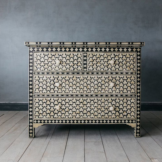 Art Deco Inlay Black & White Sideboard