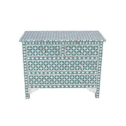 Art Deco Inlay Green Sideboard