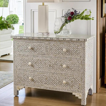 Art Deco Inlay Grey Sideboard