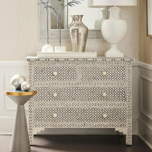 Art Deco Inlay Grey Sideboard