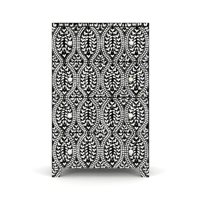 Bohemian Bloom Black Cabinet