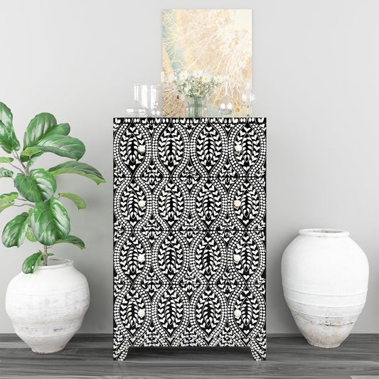 Bohemian Bloom Black Cabinet