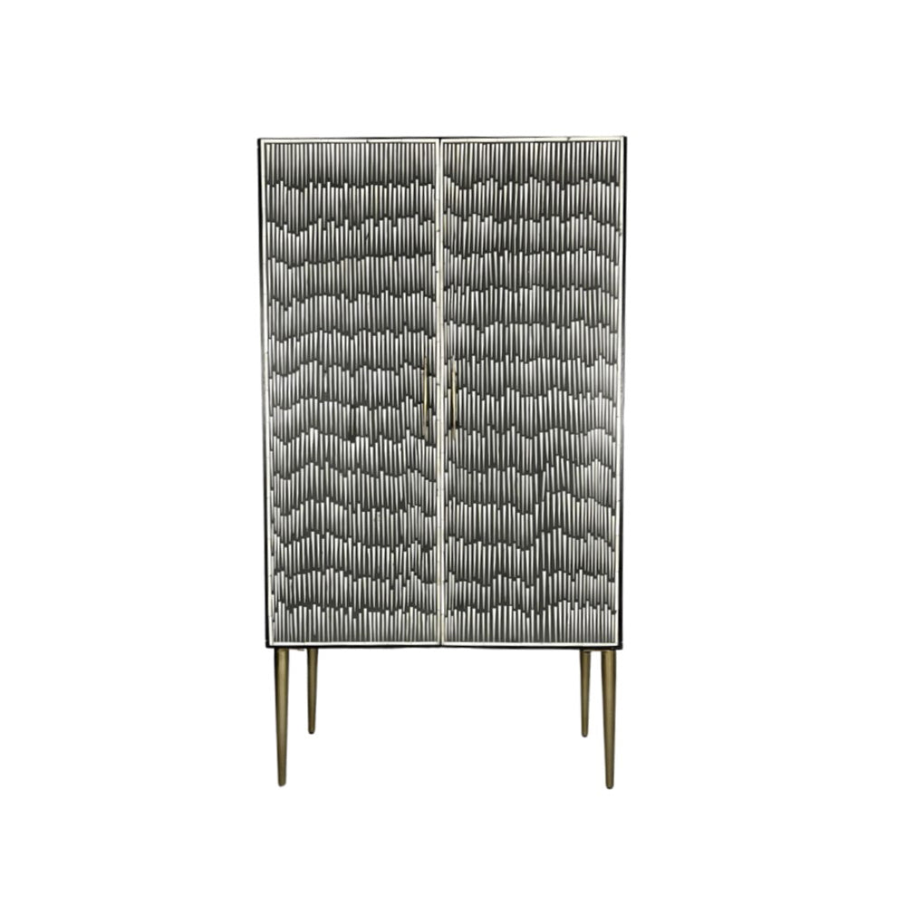 Bohemian Bloom Black Bar Cabinet
