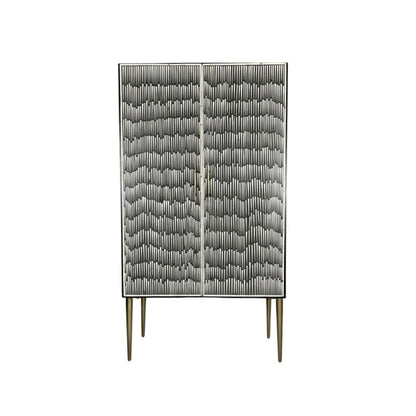 Bohemian Bloom Black Bar Cabinet