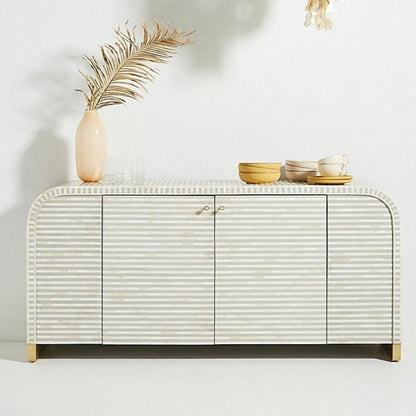 Elegant Vine Light Grey Sideboard