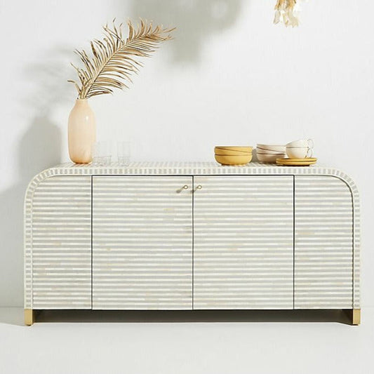 Elegant Vine Light Grey Sideboard