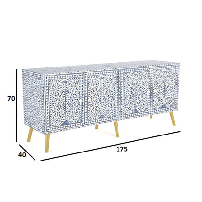 Vintage Luxe Blue & White Media Unit