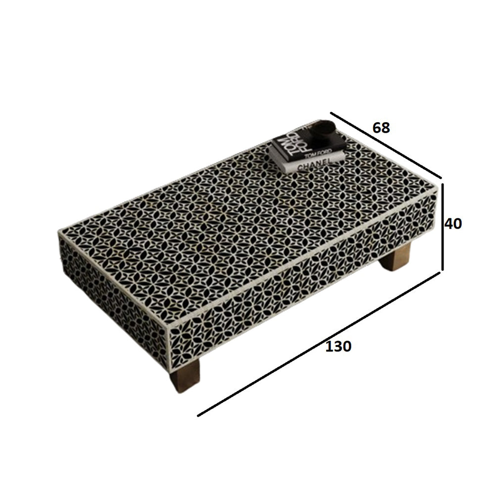 Eternal Bloom Black & White Coffee Table
