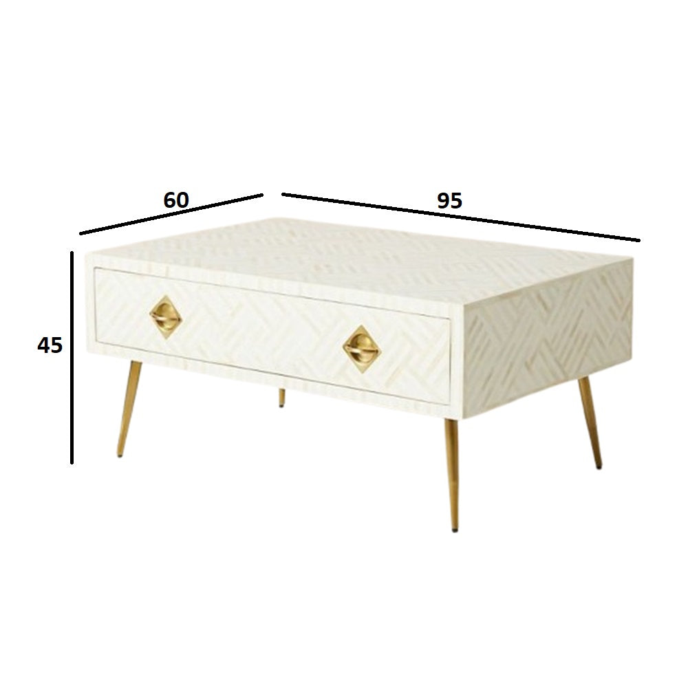 Vintage Charm White Coffee Table