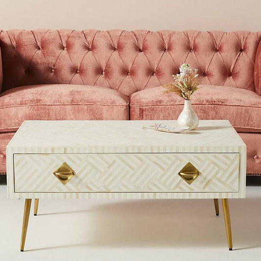 Vintage Charm White Coffee Table